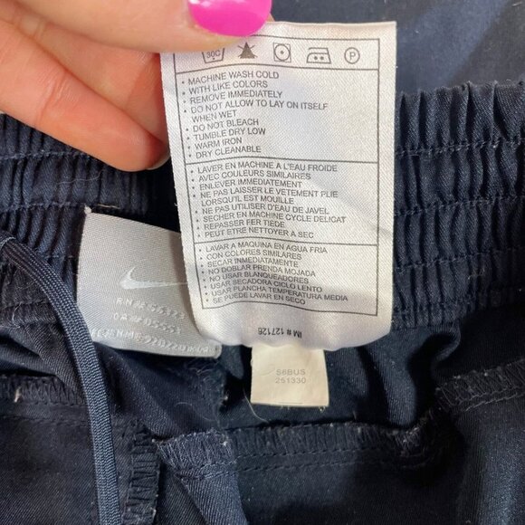 Nike Youth Drawstring Straight Athletic Track Pants Navy Blue M Pockets Y2k 90s - Picture 7 of 10